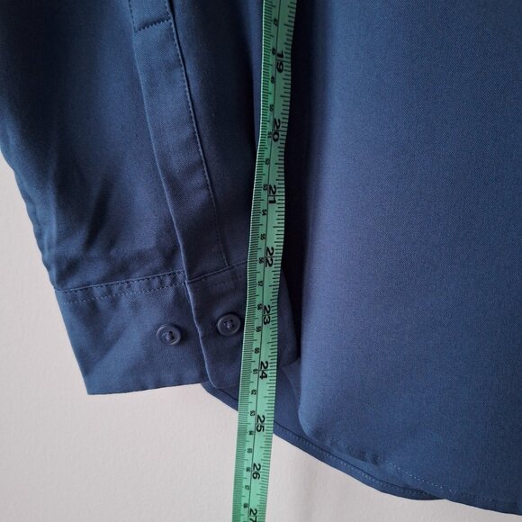 Uniqlo WOMEN'S RAYON LONG SLEEVE BLOUSE - Size S (Blue) - Picture 5 of 8